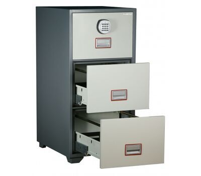 Картотечный сейф Diplomat DFC3000E, DFC - вариант: 3 ящика, DFC - исполнение: Стандартный, DFC - запирание: 1 эл. замок, DFC - оборудование: Под А4