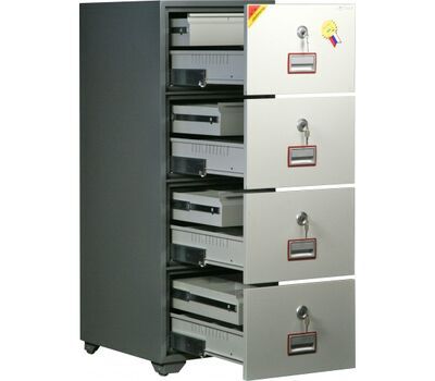 Картотечный сейф Diplomat DFC4000 D4, DFC - вариант: 4 ящика, DFC - исполнение: Стандартный, DFC - запирание: 4 кл. замка, DFC - оборудование: С 4 доп. ящиками